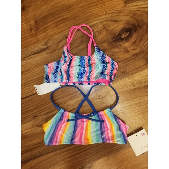 Other - 2 SO Bathingsuit Top Bikini Girls Size 4/5  Multicolor